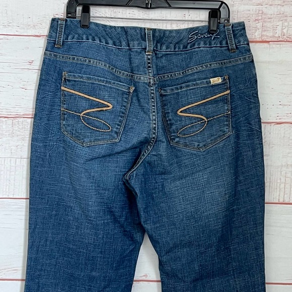 Seven 7 Luxe Thalia Women's Medium Wash Wide Leg Blue Denim Jeans Plus Size 16 - Picture 9 of 13